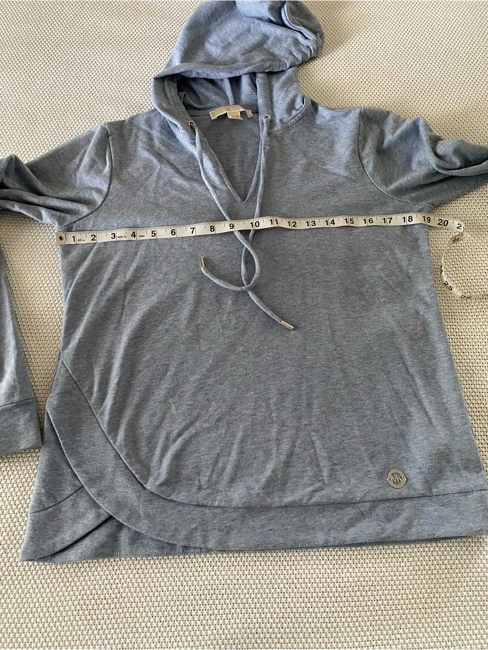 Michael Kors Blue Hooded Pullover Sweatshirt Size Small Soft Stretch